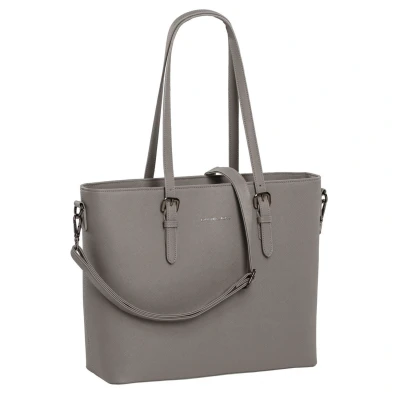 Afbeelding van Daniel Ray Lithgow Hand &amp; Schoudertas Shopper 15,6 inch Laptopvak Ideale School Werk Tas Tote Bag Lichtgrijs