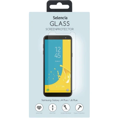 Afbeelding van Selencia Screenprotector Geschikt voor Samsung Galaxy J6 Plus / J4 Tempered Glass Gehard Glas