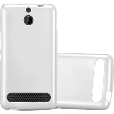 Afbeelding van Cadorabo Hoesje geschikt voor Sony Xperia E1 in METALLIC ZILVER Beschermhoes gemaakt van flexibel TPU silicone Case Cover