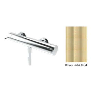 Afbeelding van Waterevolution Flow douchethermostaat met douchegarnituur rond PVD licht goud T140TNRWGE
