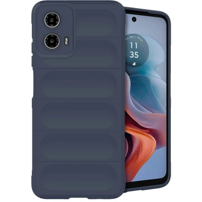 Afbeelding van iMoshion Hoesje Geschikt voor Motorola Moto G34 Siliconen EasyGrip Backcover Donkerblauw