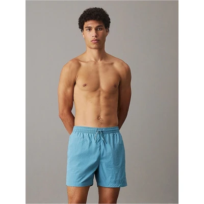 Afbeelding van Calvin Klein Swimwear Medium Drawstring Zwemshorts, Heren, Maat: XL, Adriatic blue