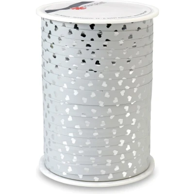 Afbeelding van Krullint Hartjes Metallic Wit 10mm