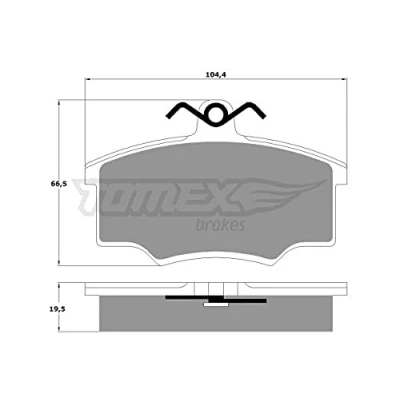 Afbeelding van TOMEX brakes TX 10 57 Remblokkenset Vooras AUDI: 80 B3, B2, 90 VOLVO: 340 360 Hatchback