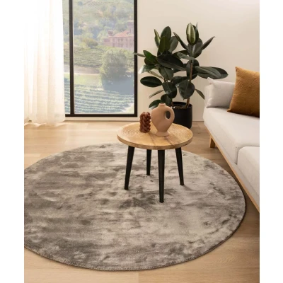 Afbeelding van Viscose Vloerkleed Rond Pearl Zilver 140 Cm