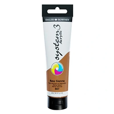 Afbeelding van Daler Rowney Raw Sienna acrylverf, 150 ml, systeem 3, tube