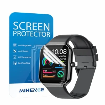 Afbeelding van MIHENCE 6 stuks displaybeschermfolie voor smartwatch, 1,96 inch, HD, TPU, compatibel met Jugeman inch P99 Smart Watch