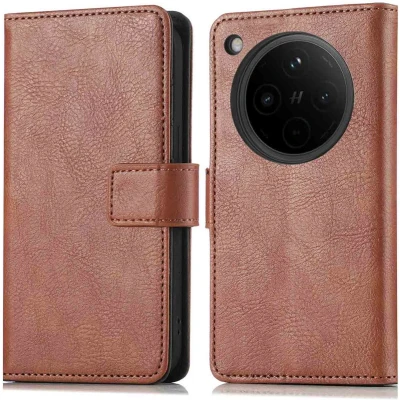 Afbeelding van imoshion Hoesje Geschikt voor Oppo Find X8 Met Pasjeshouder Luxe Bookcase Bruin