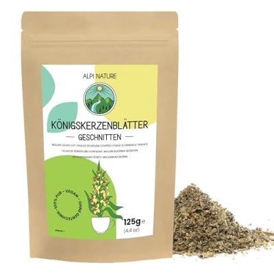Image de Alpi Nature Thé de Molène 125g, Feuilles Molene Séchées et Coupées, en Vrac