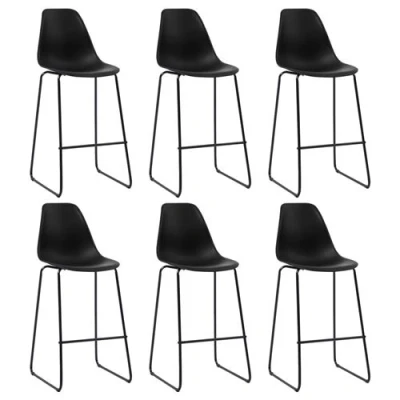 Afbeelding van vidaXL Barstoelen 6 st kunststof zwart