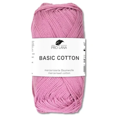 Afbeelding van Frida&#039;s Wollhaus Pro Lana 50 g Basic katoenen wol voor breien en haken 64 kleuren (144 orchidee)