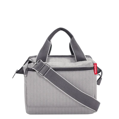 Afbeelding van Reisenthel Allrounder Cross Schoudertas 4L Herringbone Grey Lichtgrijs