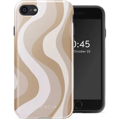Afbeelding van Selencia Hoesje Geschikt voor iPhone SE (2022) / (2020) 8 7 Vivid Backcover Desert Waves Beige