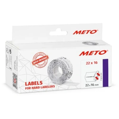 Afbeelding van Meto Prijskaartjes voordruk &quot;Om te consumeren&quot; (22 x 16 mm, 2 regels, 6.000 prijskaartjes, wit, permanent)