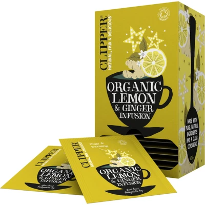 Afbeelding van Thee Clipper Infusion Lemon and Ginger bio 25stuks