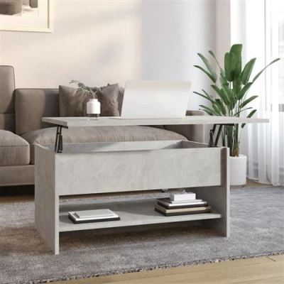 Afbeelding van Salontafel 80x50x40 cm bewerkt hout betongrijs
