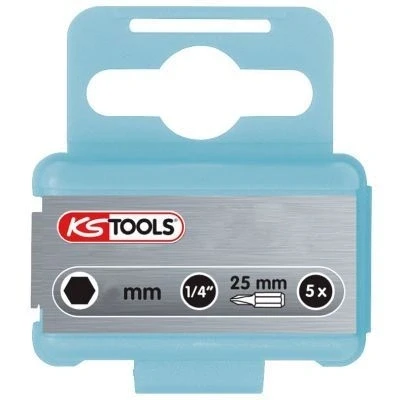 Afbeelding van KS Tools, Bits, 1/4&quot; STAINLESS STEEL inbusbit, 25mm, 4mm, pak van 5 (4 mm)