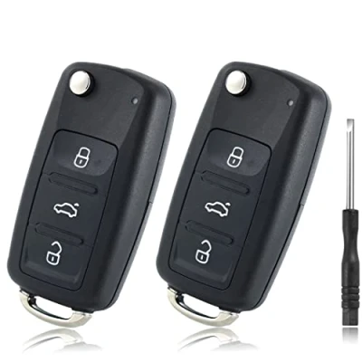 Afbeelding van Betterher 2 stuks sleutelbehuizing compatibel met Volkswagen autosleutel VW MK6 Golf Skoda Tiguan Touareg Seat