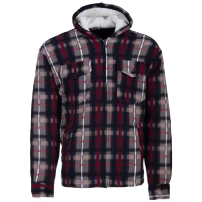 Afbeelding van Henry Terre Houthakkersjas voor heren, jas met capuchon, werkjas, flanel, thermische jas, geruit, gevoerd, Beige