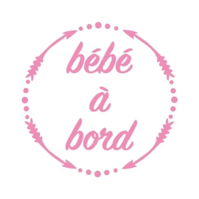 Afbeelding van Ambiance Sticker Baby autosticker met roze rand H 15 x B cm