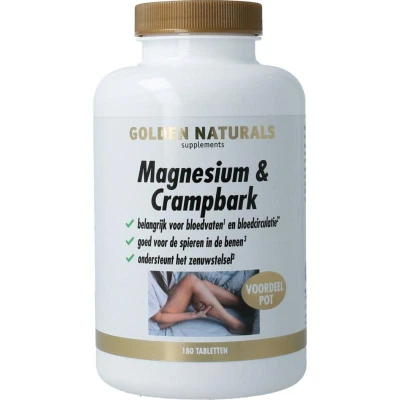 Afbeelding van Golden Naturals Magnesium &amp; Crampbark Tabletten 180TB