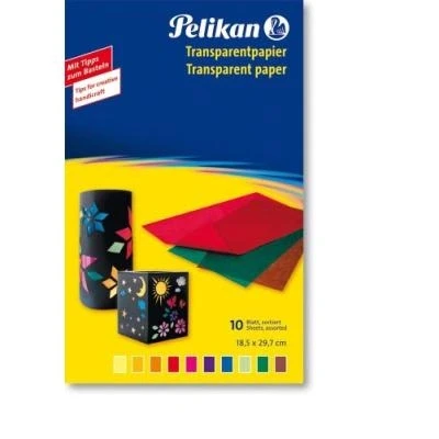 Image de Pelikan papier transparent 233m 10, contenu: 10 feuilles assorti, non caoutchouté dimensions: (l)300 x (p)180 mm (137943)