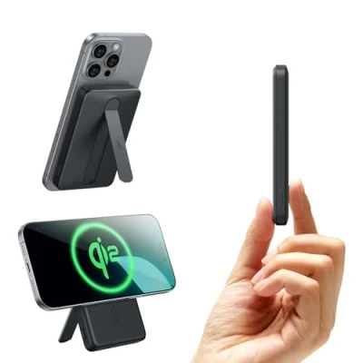 Afbeelding van ESR Qi2 MagSafe gecertificeerde batterij, 5000 mAh 15 W standaard, draagbare snellader, 1,5 cm ultracompacte powerbank, oplader met USB C kabel voor iPhone