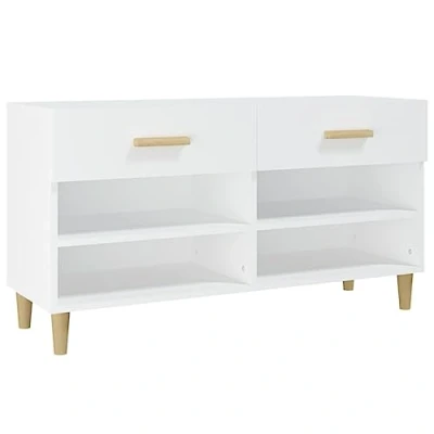Image de vidaXL Armoire à chaussures Blanc 102x35x55 cm Bois d&#039;ingénierie812816