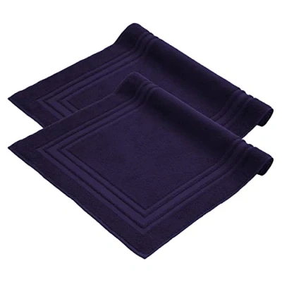 Afbeelding van Komfortec Badmat Set 2 stuks Handdoek Dikte Hotelkwaliteit 50x70 cm 100% Katoen Zachte en Absorberende Douchemat/Handdoek Marineblauw