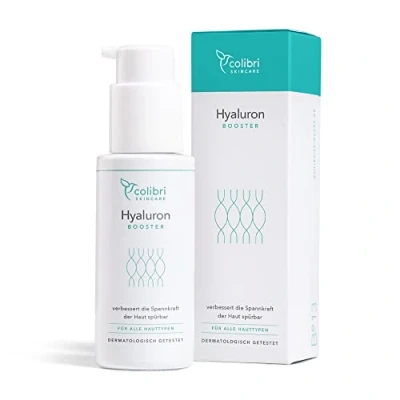Afbeelding van hyaluronzuur serum hoge dosis testwinnaar 2021 natuurlijke anti verouderingscrème voor het gezicht 50 ml van Colibri Cosmetics cosmetica Made in Germany