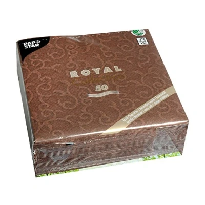 Afbeelding van Papstar, #84885 Royal Collection servetten 40 x cm 4 gevouwen bruin