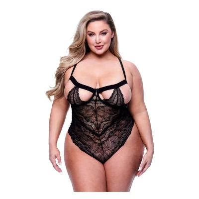 Afbeelding van Baci Sexy Strappy Lace Teddy Black Queen