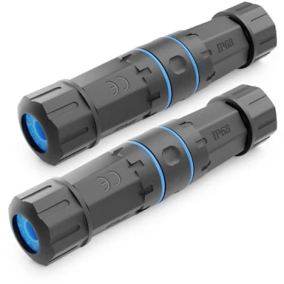 Afbeelding van deleyCON 2 stuks netwerkkabel CAT 6 STP LAN installatiekabel DSL outdoor IP68 stofdicht ethernetkabel verlengkabel buiten tuin zwart