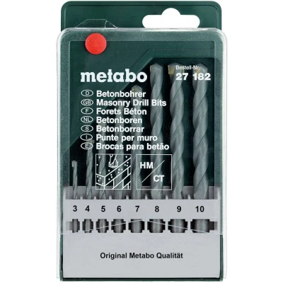 Afbeelding van Metabo 627182000 Beton spiraalboren set 8 delig 3 mm, 4 5 6 7 9 10 mm stuk(s)