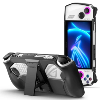 Afbeelding van Spigen Thin Fit Pro beschermhoes met standaard, compatibel ASUS Rog Ally 2023 RC71L mat zwart