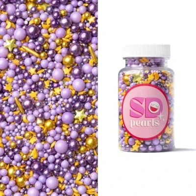 Afbeelding van SD Pearls Lot de 100 boîtes à sucre comestibles, flocons neige, décoration comestible pour gâteaux (mélange « nuit orientale », g)