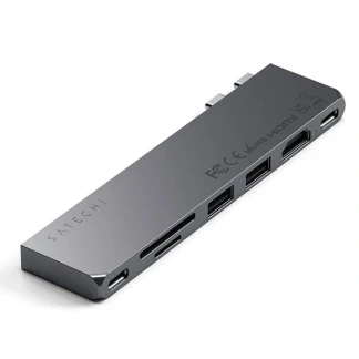 Afbeelding van Satechi USB C Pro Hub Slim Adapter Space Gray ST HUCPHSM