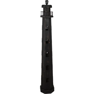 Afbeelding van Clayre &amp; Eef Vloerlamp Vuurtoren 23x23x140 cm Zwart Hout