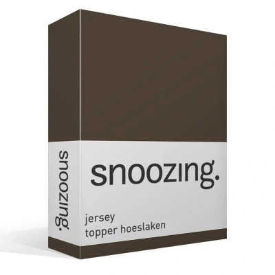 Afbeelding van Snoozing Jersey Topper Hoeslaken 100% gebreide katoen 200x210/220 cm Bruin