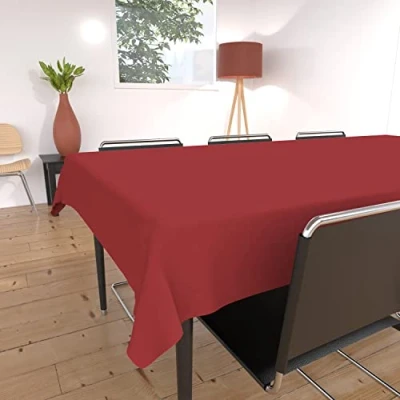 Image de Soleil d&#039;ocre, Alix Nappe Rectangle Anti tâches, Polyester, Rouge, 140x240 cm