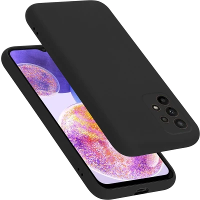 Afbeelding van Cadorabo Hoesje geschikt voor Samsung Galaxy A23 4G in LIQUID ZWART Beschermhoes gemaakt van flexibel TPU silicone Case Cover