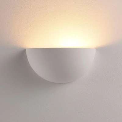 Afbeelding van Lindby Wandlamp 1licht gips H: 14 cm E14 wit