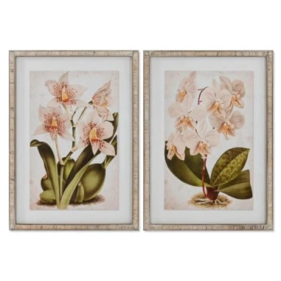 Afbeelding van Schilderij Home ESPRIT Tropisch Orchidee 50 x 2,5 70 cm (2 Stuks)