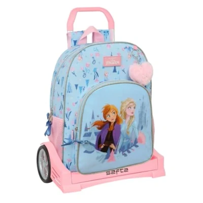 Afbeelding van Schoolrugzak met Wielen Frozen Ice magic Blauw 33 x 42 14 cm