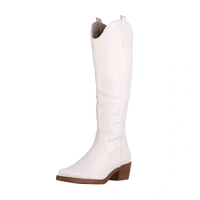 Afbeelding van Elara Cowboy/Bikerlaarzen, Dames, Maat: 36, Weiss Kunststof