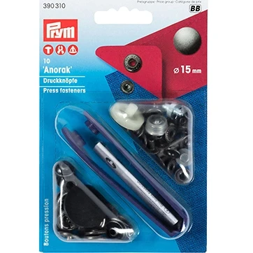Afbeelding van Prym Anorak Naaivrijedrukknopen 15mm Oud Ijzer