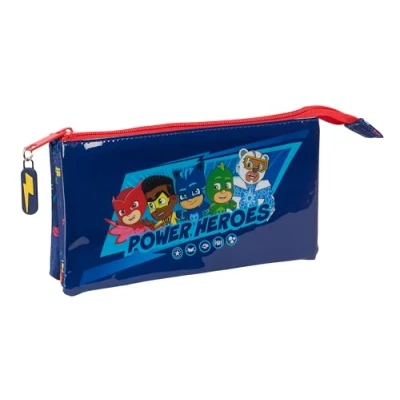 Afbeelding van Pennenetui met 3 vakken PJ Masks Ready Marineblauw 22 x 12 cm