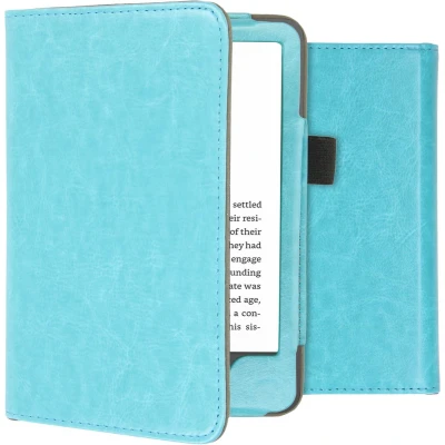 Afbeelding van iMoshion Ereader Cover / Hoesje Geschikt voor Amazon Kindle (2022) 11th gen Vegan Leather Bookcase Lichtblauw