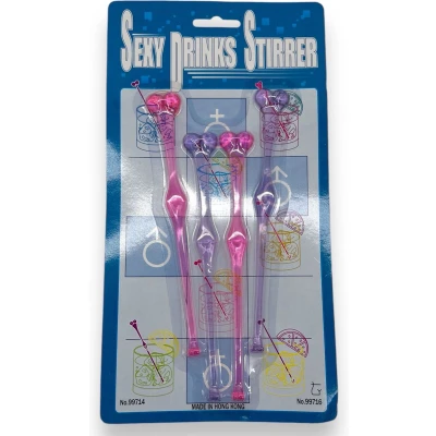 Afbeelding van Sexy Drinks Borsten Stirrer Grappige en Kleurrijke Cocktail roerstokjes