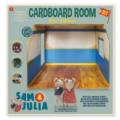 Afbeelding van Het Muizenhuis kartonnen speelhuis kinderslaapkamer (Cardboard room / Kid&#039;s bedroom)